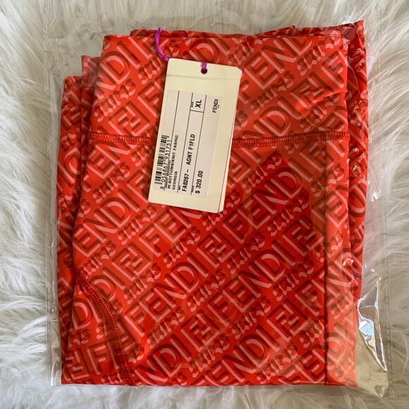 Fendi x Skims Orange Biker Shorts Size XL leggings activewear - Picture 3 of 4